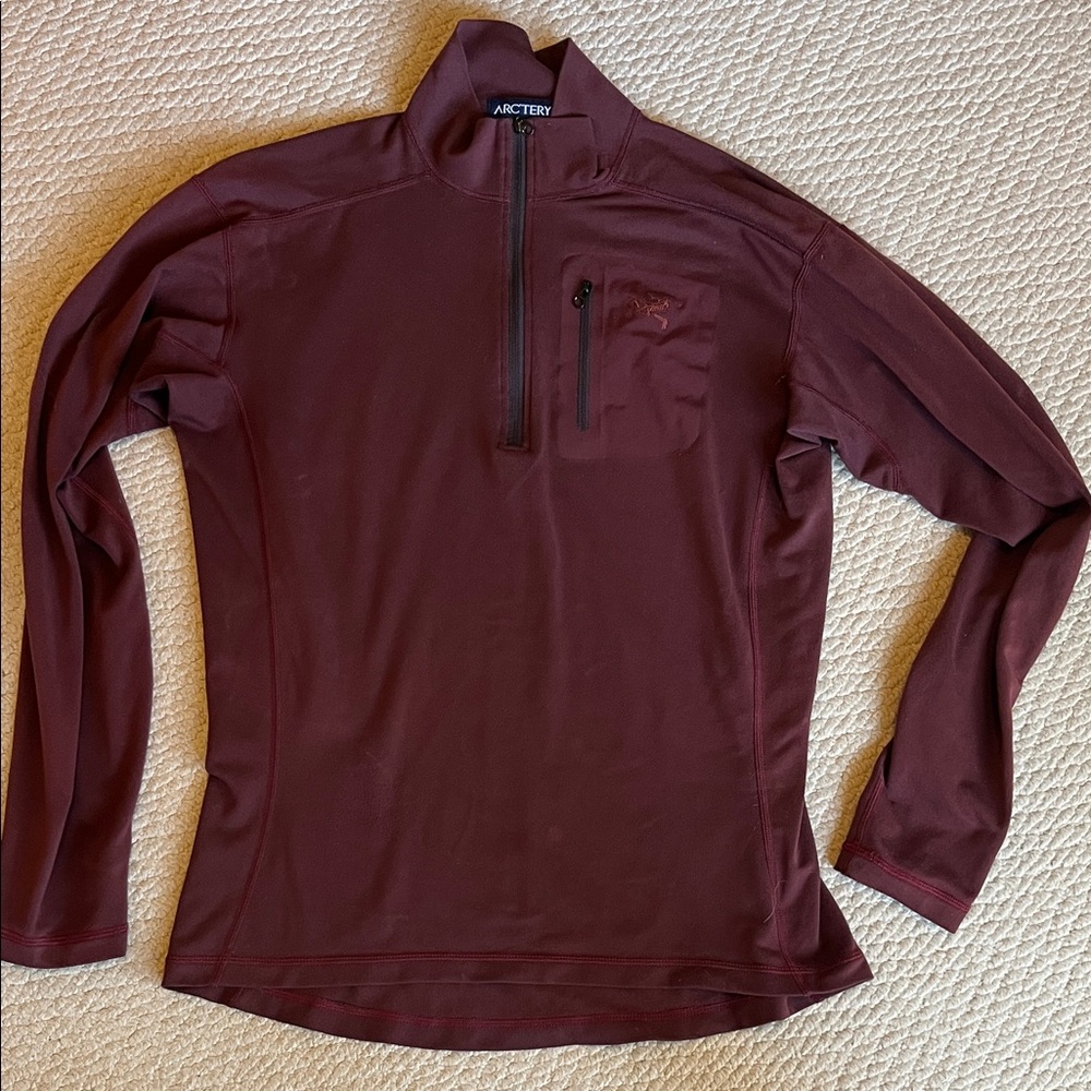 Arc'teryx Maroon Half-Zip Technical Top